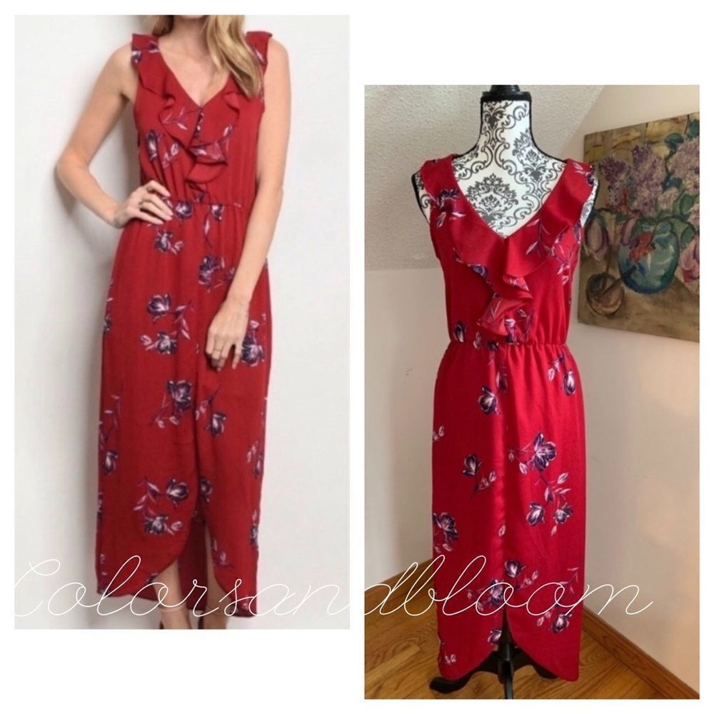 Ruffle Smocked Waist Floral Dress